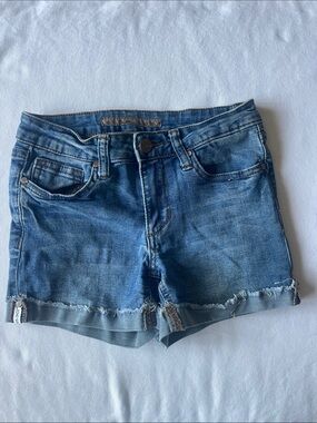 Joe's Jeans Girls Size 12 Blue Denim Frayed Hem Kids Shorts